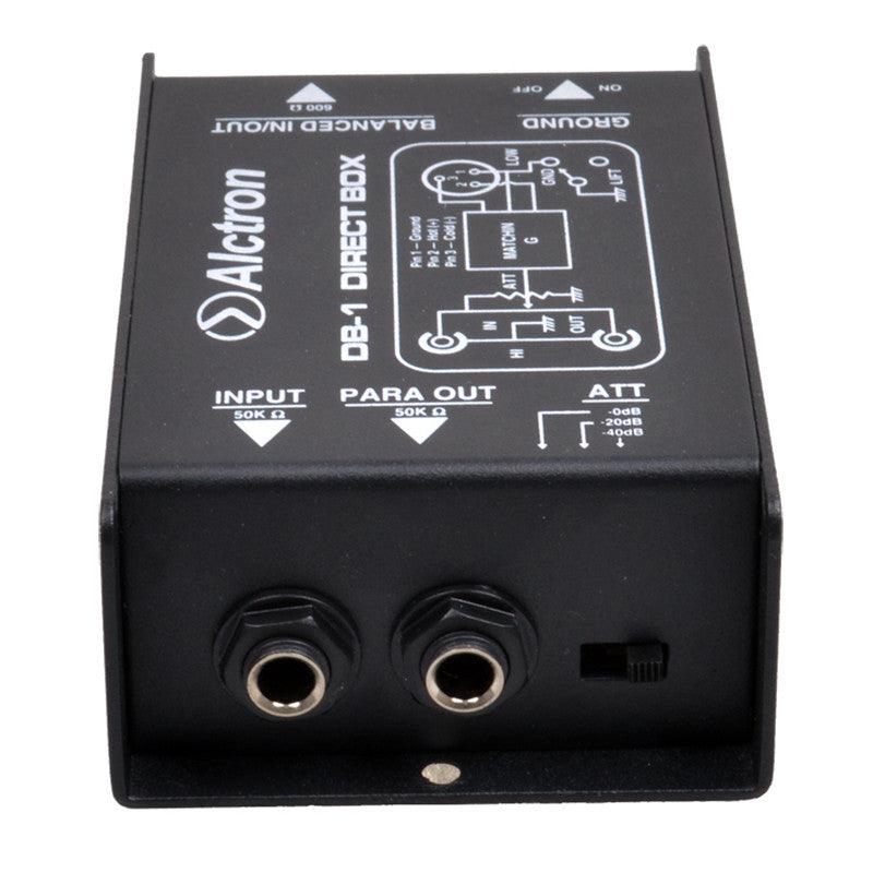 ALCTRON DB-1 DI BOX PASSIVA 1 CANALE INPUT JACK OUTPUT BILANCIATO XLR E LINK - TechSoundSystem.com