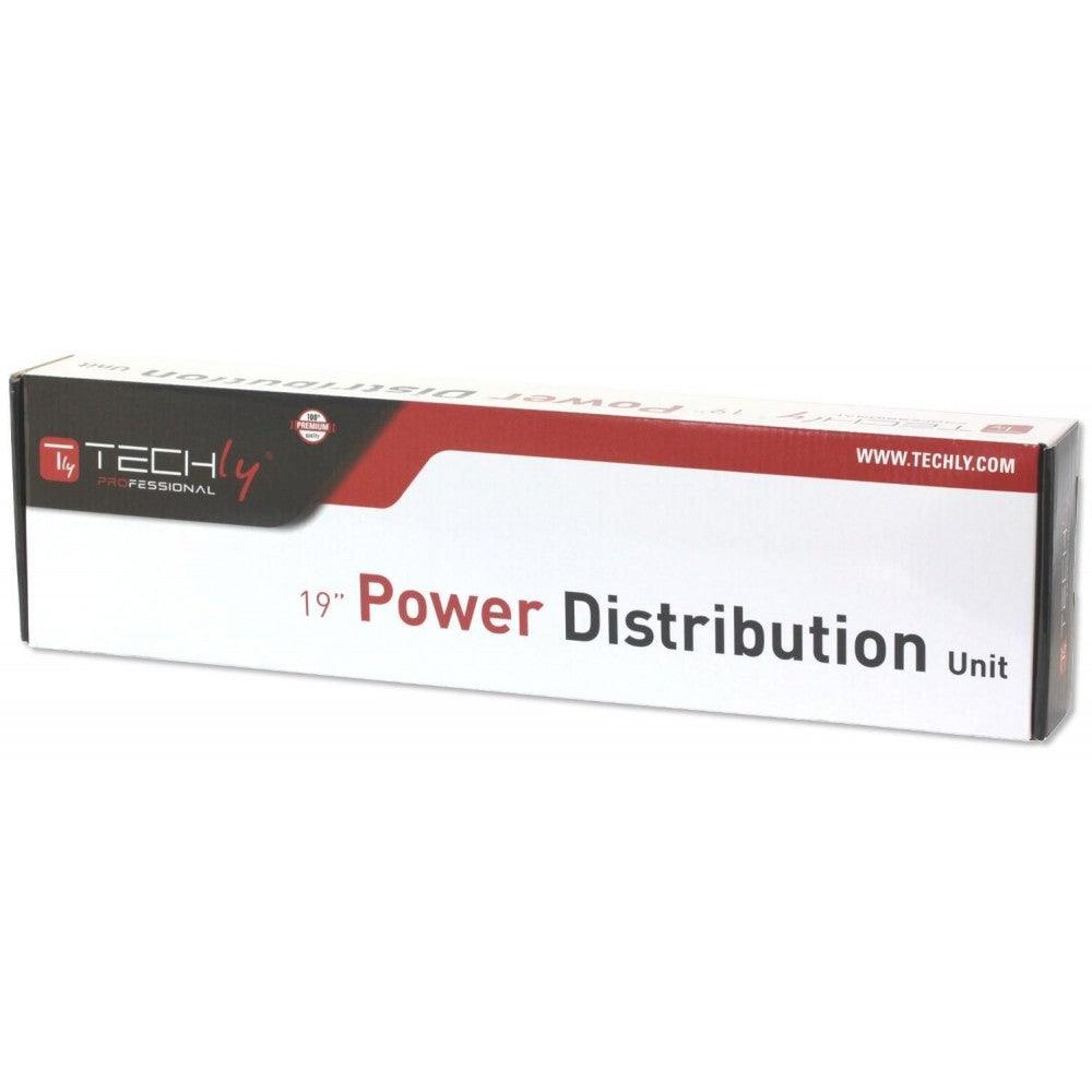 TECHLY I-CASE STRIP-81U MULTIPRESA DA 1U RACK 8 PRESE UNEL PULSANTE LUMINOSO CON COVER E CAVO 2 MT - TechSoundSystem.com