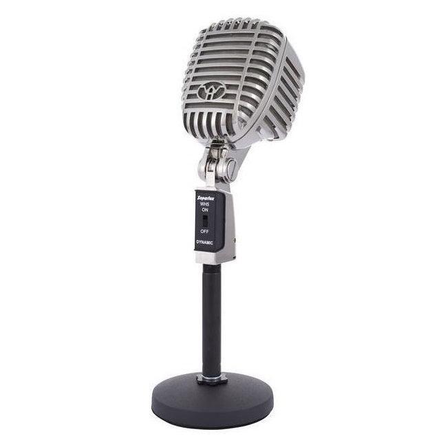 SUPERLUX WH5 MICROFONO DINAMICO CLASSICO VINTAGE CON SUPPORTO DA TAVOLO - TechSoundSystem.com