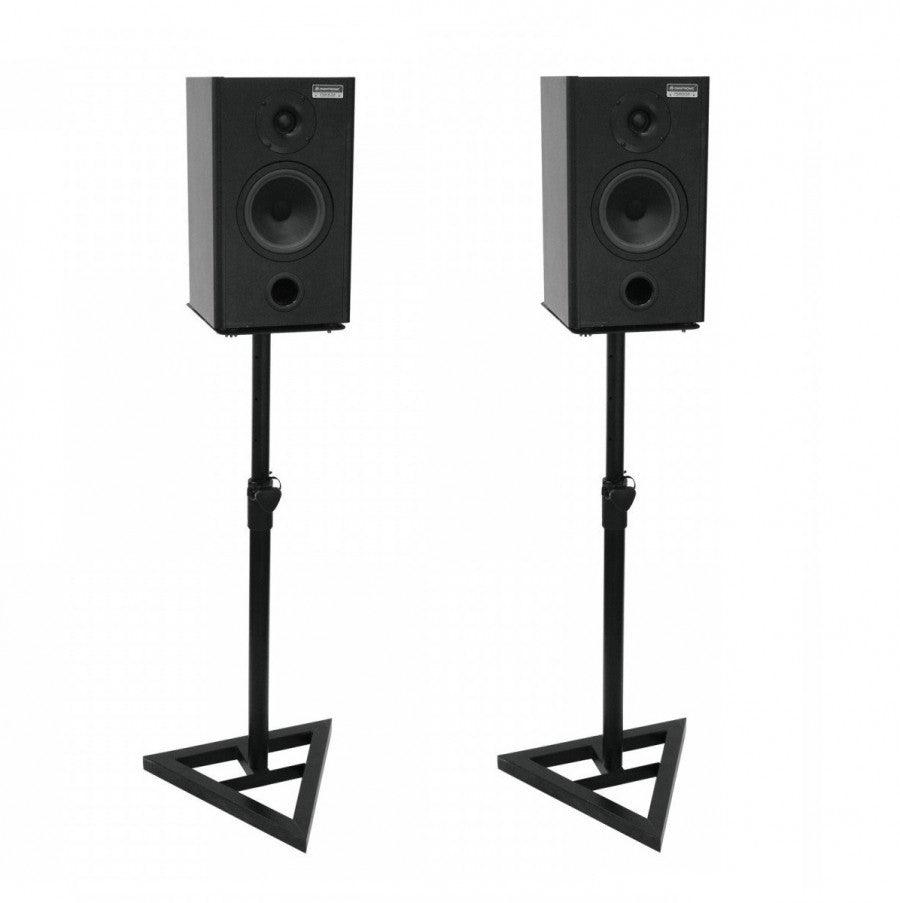 COBRA CLS702 COPPIA SUPPORTI CASSE MONITOR STUDIO STAND REGOLABILE CON BASE TRIANGOLARE PIEDE IN GHISA - TechSoundSystem.com