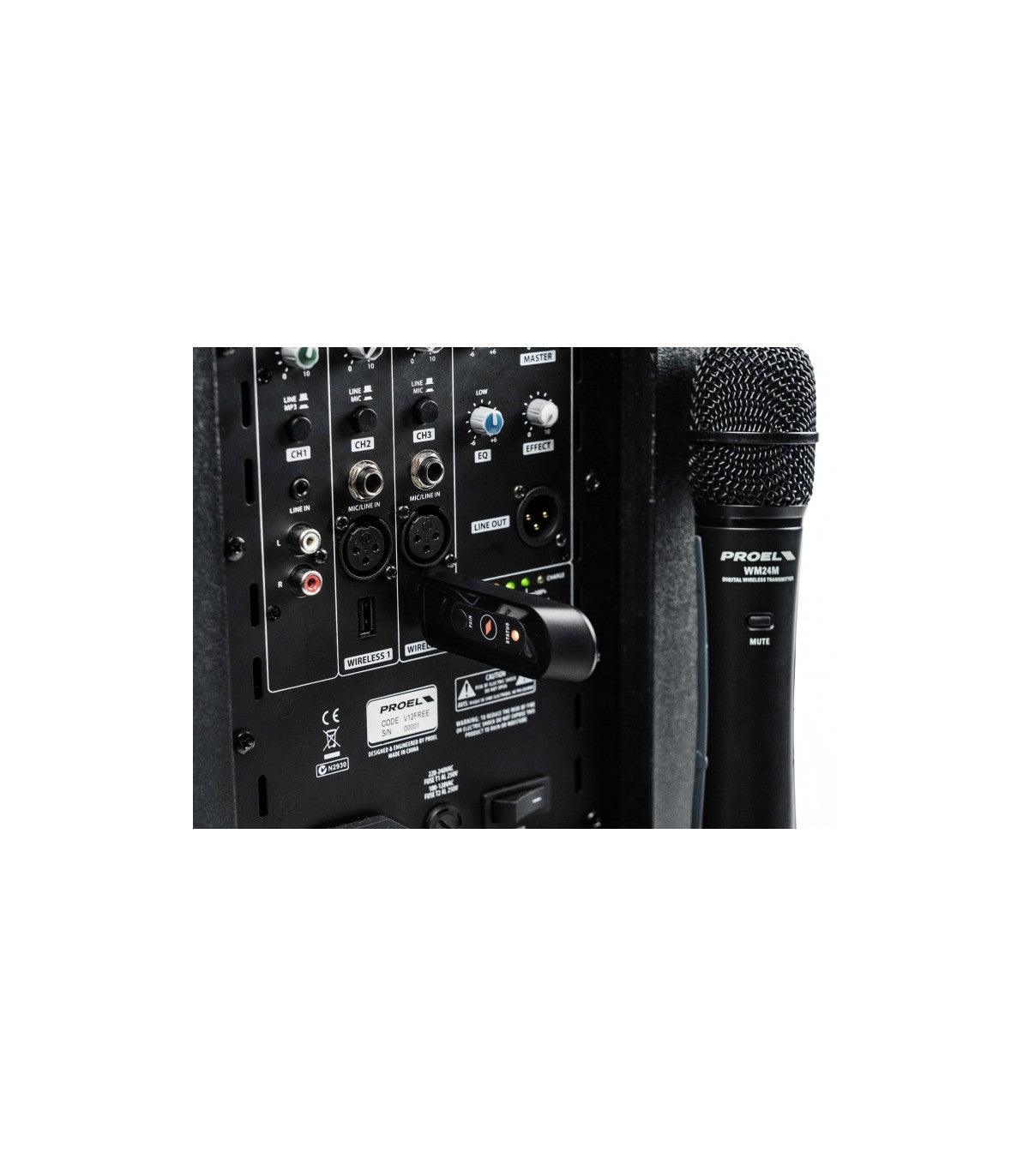 PROEL V12FREE CASSA PORTATILE A BATTERIA 12'' 400WATT USB MP3 BLUETOOTH - TechSoundSystem.com