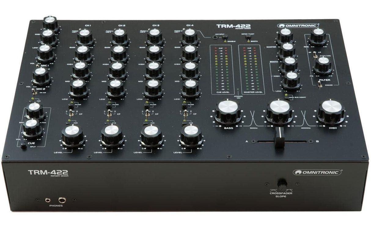 OMNITRONIC TRM422 MIXER ROTATIVO ANALOGICO 4 CANALI PER DJ - TechSoundSystem.com