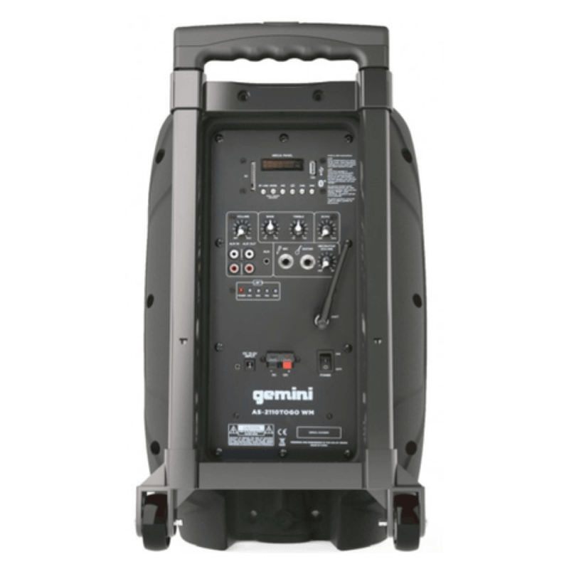 GEMINI AS2110 TO GO DIFFUSORE PORTATILI A BATTERIA + TROLLEY INTEGRATO EX-DEMO - TechSoundSystem.com