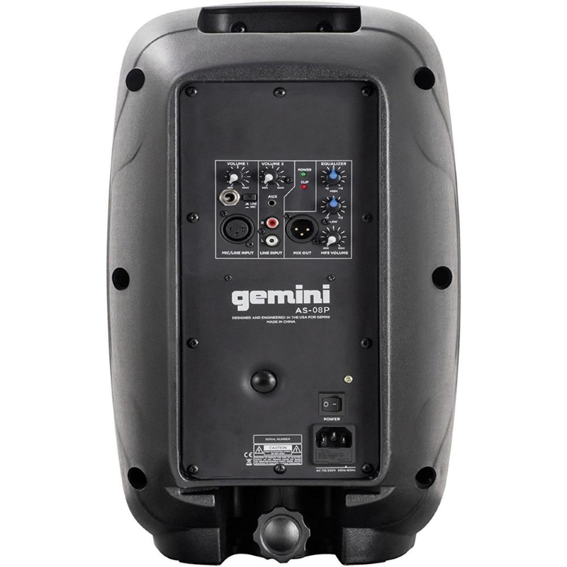GEMINI AS-8P CASSA ATTIVA 2 VIE 500W WOOFER 8" - TechSoundSystem.com