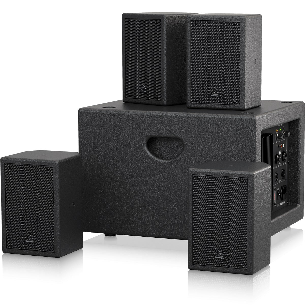 BEHRINGER SAT 1004 BUNDLE 4 CASSE PASSIVE 4" E SUBWOOFER ATTIVO 8" 600W - TechSoundSystem.com