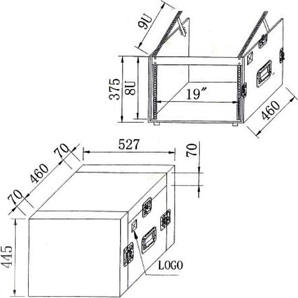 EXTREME YC8UR9M FLIGHT CASE LEGNO 10MM COMBO UNITA RACK 8U MIXER 9U 3 COPERCHI 6 CHIUSURE 2 MANIGLIE 4 RUOTE - TechSoundSystem.com