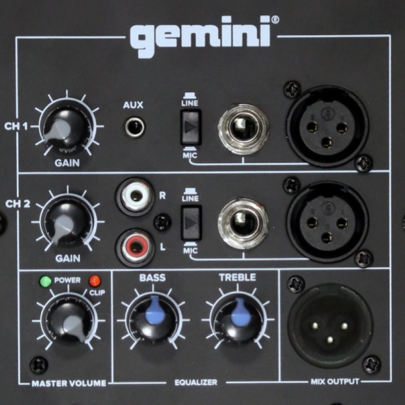 GEMINI AS2110P CASSA ATTIVA 2 VIE 1000W PICCO WOOFER 10" 2CANALI EQ2 BANDE EX-DEMO - TechSoundSystem.com