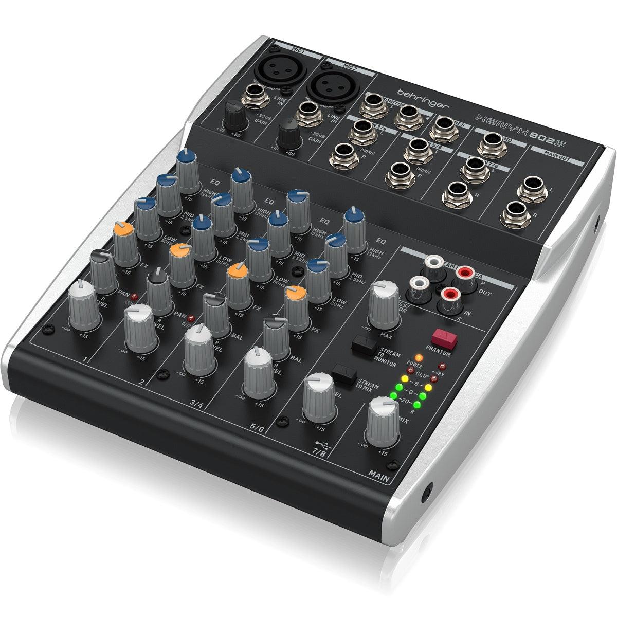 BEHRINGER XENYX 802S MIXER 8 INGRESSI CON INTERFACCIA STREAMING USB EX-DEMO - TechSoundSystem.com