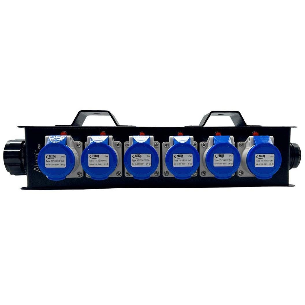 ATOMIC PRO POWER-BOX CON INGRESSO E RILANCIO SOCAPEX E MULTIPRESA 6 PRESE CEE 16A MONOFASE - TechSoundSystem.com