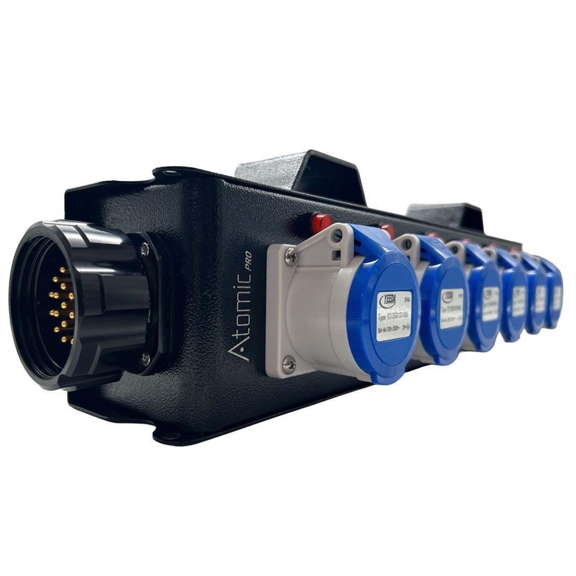 ATOMIC PRO POWER-BOX CON INGRESSO E RILANCIO SOCAPEX E MULTIPRESA 6 PRESE CEE 16A MONOFASE - TechSoundSystem.com