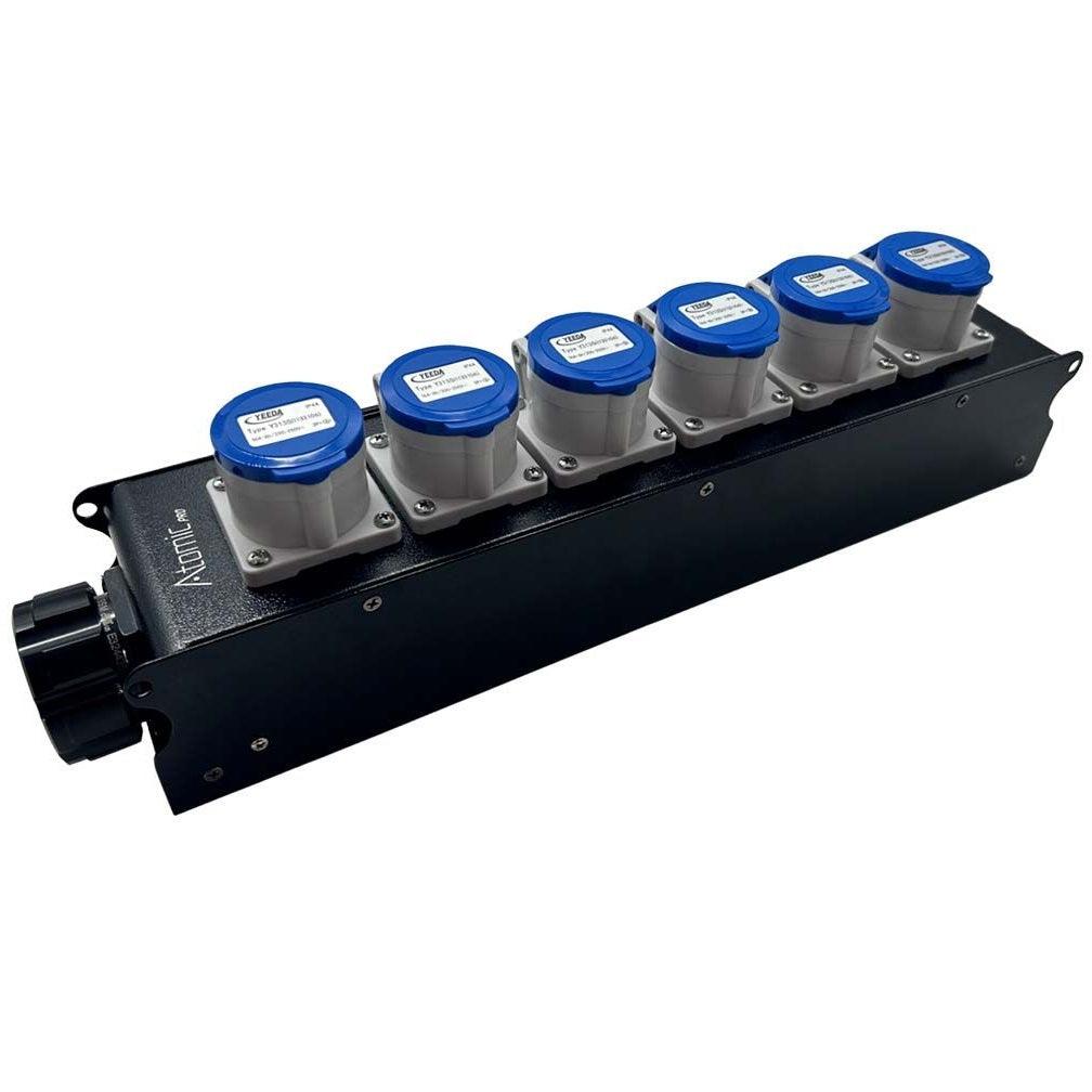 ATOMIC PRO POWER-BOX CON INGRESSO E RILANCIO SOCAPEX E MULTIPRESA 6 PRESE CEE 16A MONOFASE - TechSoundSystem.com