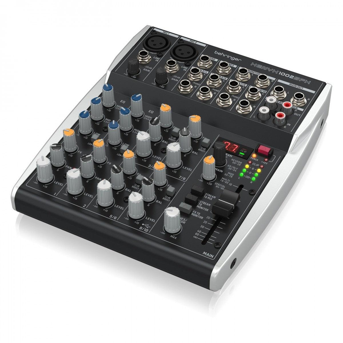 BEHRINGER XENYX 1002SFX MIXER 10 INPUT EFFETTI KLARK TEKNIK INTERFACCIA USB - TechSoundSystem.com