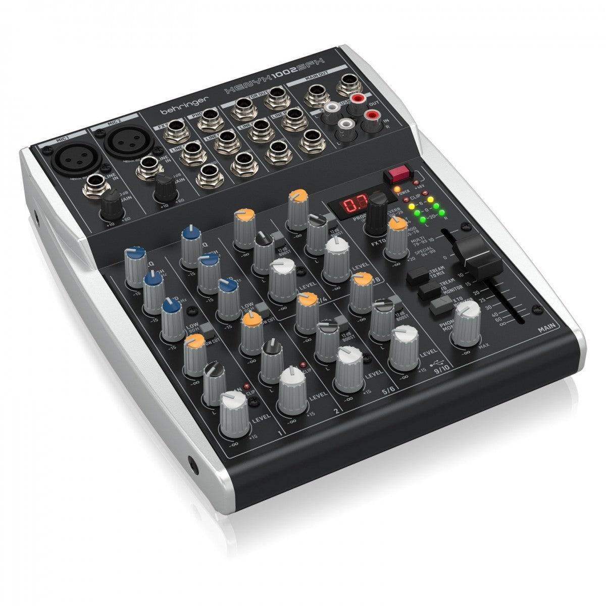 BEHRINGER XENYX 1002SFX MIXER 10 INPUT EFFETTI KLARK TEKNIK INTERFACCIA USB - TechSoundSystem.com