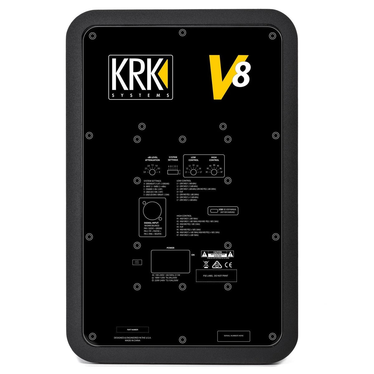 KRK V8 S4 BLACK MONITOR DA STIDIO ATTIVO 2 VIE 8" - 1" 230 WATT - TechSoundSystem.com