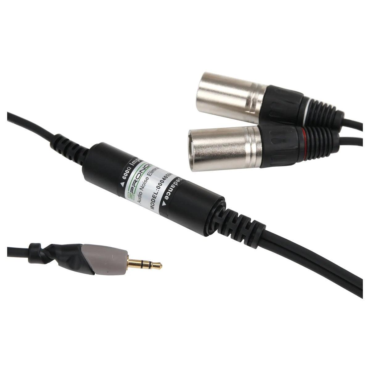 PRONOMIC ANE10-1.5JX CAVO CON ELIMINATORE DI RUMORE DA MINI JACK STEREO 3.5MM A 2 X XLR MASCHI - TechSoundSystem.com