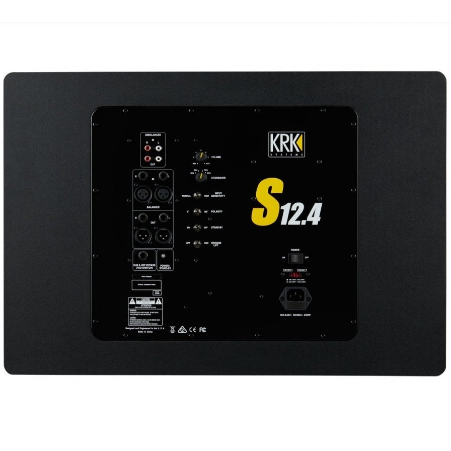 KRK S12.4 SUBWOOFER ATTIVO DA STUDIO 12" 220 WATT - TechSoundSystem.com