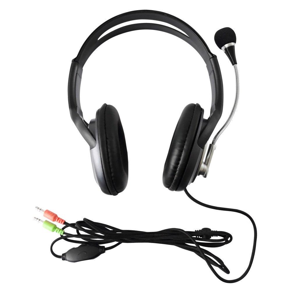 TECHLY ICC-SH-555TY CUFFIA STEREO CON MICROFONO E CONTROLLO VOLUME - TechSoundSystem.com