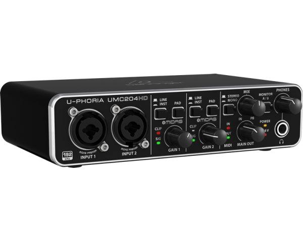BEHRINGER UMC204HD INTERFACCIA AUDIO 2X4 SCHEDA AUDIO MIDI USB 2 IN 4 OUT 24 BIT 192 KHZ 2 PREAMPLIFICATORI MICROFONICI MIDAS PHANTOM POWER +48V EX-DEMO - TechSoundSystem.com