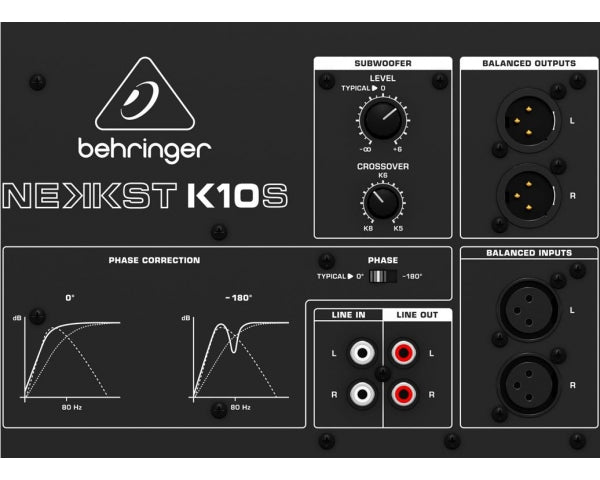 BEHRINGER NEKKST K10S SUBWOOFER ATTIVO 10" 180 WATT KRK DESIGN - TechSoundSystem.com