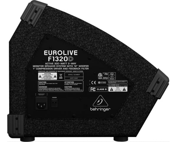 BEHRINGER F1320D EUROLIVE MONITOR DA PALCO AMPLIFICATO 300 WATT WOOFER 12" DRIVER 1" TITANIO EQ 3 BANDE - TechSoundSystem.com
