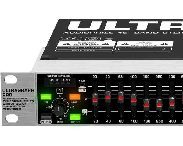 BEHRINGER FBQ1502HD ULTRAGRAPH PRO EQUALIZZATORE GRAFICO 15 BANDE STEREO RILEVATORE DI FEEDBACK - TechSoundSystem.com