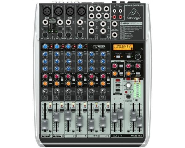 BEHRINGER XENYX QX1204-USB MIXER 12 INGRESSI 4 COMPRESSORI 2 BUS EFFETTI KLARK TEKNIK +48V WIRELESS READY - TechSoundSystem.com