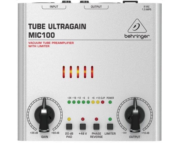 BEHRINGER MIC100 TUBE ULTRAGAIN PREAMPLIFICATORE MICROFONICO VALVOLARE LIMITER - TechSoundSystem.com