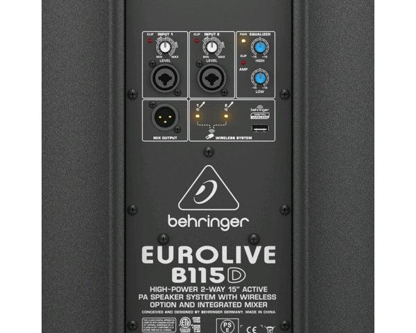 BEHRINGER B115-D EUROLIVE CASSA ATTIVA AMPLIFICATA 1000 WATT WOOFER 15″ EQUALIZZATORE 2 BANDE 2 INGRESSI + WIRELESS READY - TechSoundSystem.com