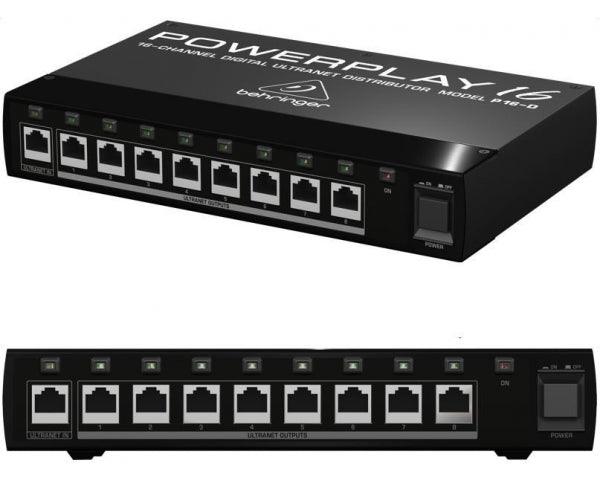 BEHRINGER P16D POWERPLAY ULTRANET DISTRIBUTORE DIGITALE 16 CANALI PER 48 P16 EX-DEMO - TechSoundSystem.com