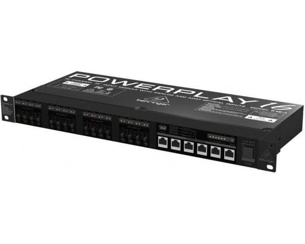 BEHRINGER P16I POWERPLAY MODULO INGRESSO 16 CANALI ANALOGICI 2X8 OTTICI/ADAT 16X P16M ETHERNET CAT5 RJ45 - TechSoundSystem.com