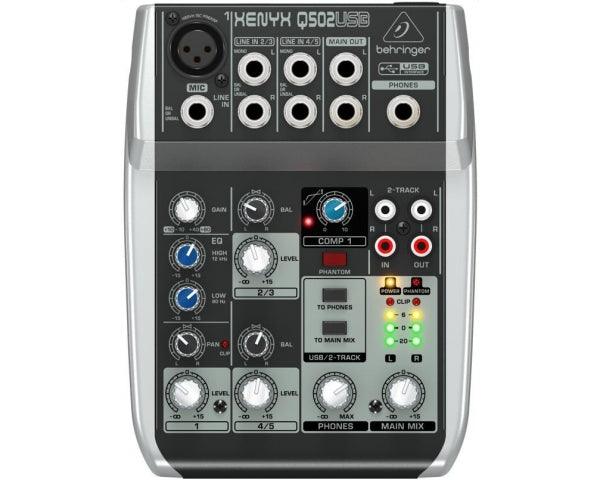 BEHRINGER XENYX Q502-USB MIXER COMPRESSORE USB PHANTOM POWER +15V - TechSoundSystem.com