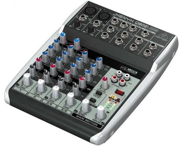 BEHRINGER XENYX Q802-USB MIXER 8 INGRESSI +48V + INTERFACCIA AUDIO USB + SOFTWARE GRATUITO - TechSoundSystem.com