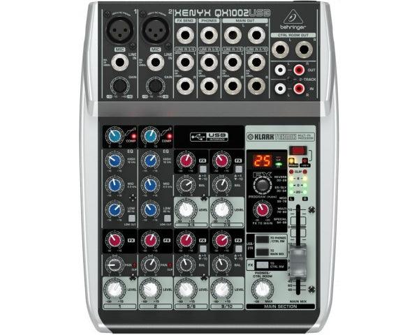 BEHRINGER QX-1002USB MIXER 10 INGRESSI EFFETTI KLARK TEKNIK 2 COMPRESSORI +48V INTERFACCIA USB - TechSoundSystem.com