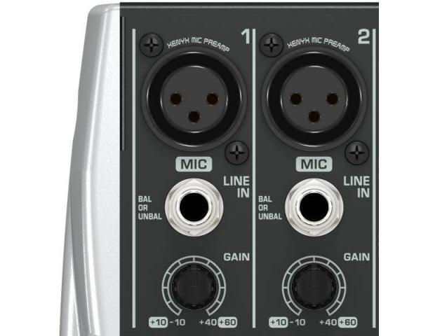 BEHRINGER QX1202USB MIXER 12 INGRESSI 4 COMPRESSORI EFFETTI KLARK TEKNIK PHANTOM POWER +48V INTERFACCIA AUDIO USB - TechSoundSystem.com