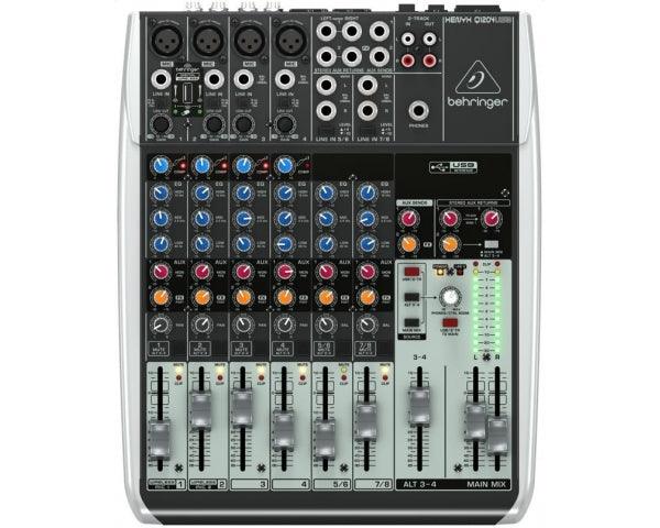 BEHRINGER XENYX Q1204-USB MIXER 12 INGRESSI 2/2 BUS 4 COMPRESSORI +48V INTERFACCIA AUDIO USB WIRELESS READY - TechSoundSystem.com