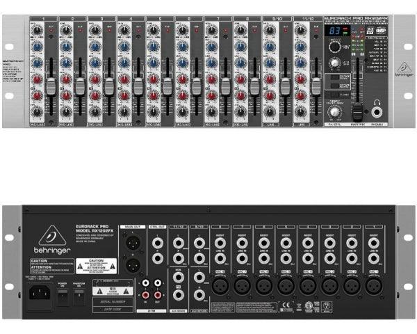 BEHRINGER RX1202FX V2 EURORACK PRO MIXER 12 CANALI 3U RACK EFFETTI 24 BIT - TechSoundSystem.com