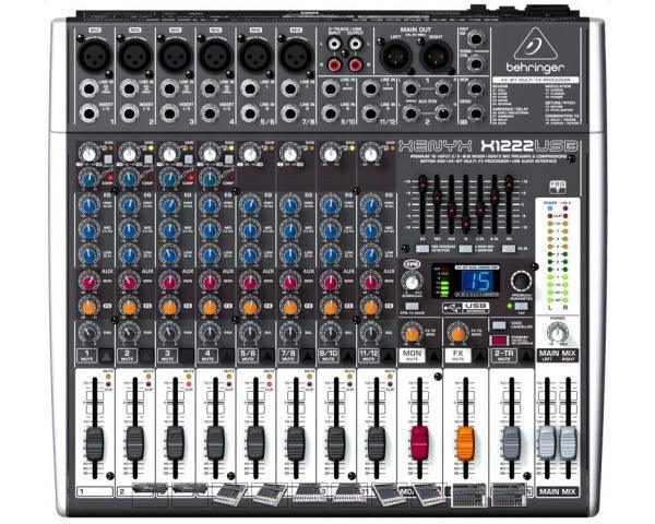 BEHRINGER XENYX X1222USB MIXER 16 INGRESSI USB EFFETTI COMPRESSORI EQUALIZZATORE 7 BANDE - TechSoundSystem.com