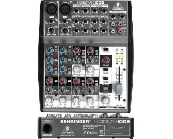 BEHRINGER XENYX 1002 PRO MIXER ANALOGICO AUDIO PASSIVO 10 CANALI CON PHANTOM POWER +48V - TechSoundSystem.com