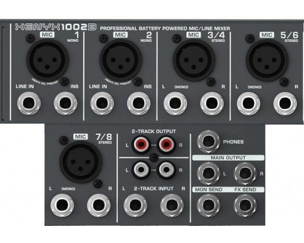 BEHRINGER XENYX-1002B MIXER AUDIO PASSIVO 12 CANALI PHANTOM POWER +48V ANCHE A BATTERIE - TechSoundSystem.com