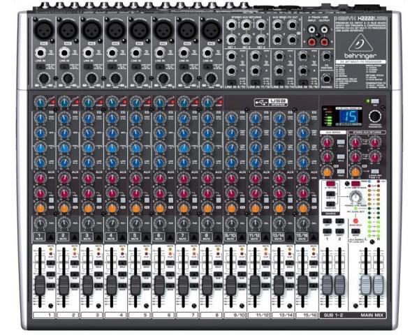 BEHRINGER XENYX X2222USB MIXER PASSIVO 22 INGRESSI CON EFFETTI 24 BIT 8 COMPRESSORI + INTERFACCIA AUDIO USB - TechSoundSystem.com