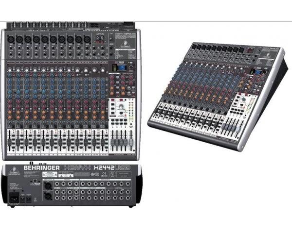 BEHRINGER XENYX X2442-USB MIXER PASSIVO 24 INGRESSI EFFETTI 24 BIT 8 COMPRESSORI 4 AUX 4 SUB + INTERFACCIA AUDIO USB - TechSoundSystem.com