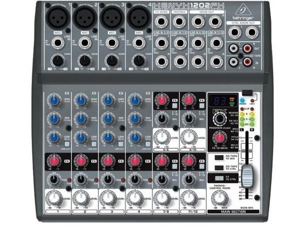 BEHRINGER XENYX 1202FX MIXER PASSIVO 12 INGRESSI MULTIEFFETTI VOCE KARAOKE 4 MIC PRE PHANTOM POWER +48V - TechSoundSystem.com