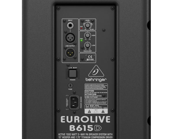 BEHRINGER B615D CASSA ATTIVA 1500 WATT 2 VIE WOOFER 15" DIGITALE DRIVER TITANIO 1,75" EQUALIZZATORE 2 BANDE - TechSoundSystem.com
