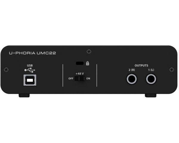 BEHRINGER UMC22 INTERFACCIA AUDIO 2X2 SCHEDA USB 2 IN 2 OUT 24 BIT 48 KHZ PC E MAC PREAMPLIFICATORE MICROFONICO MIDAS EX-DEMO - TechSoundSystem.com