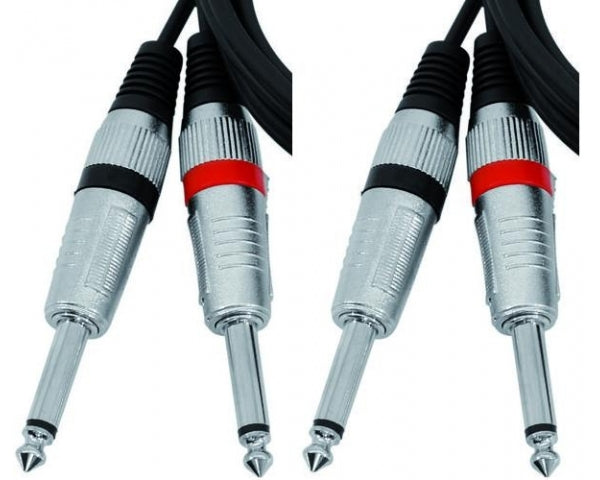 EXTREME 2J2J5PRO 2 JACK MONO - 2 JACK MONO 1/4" 6.3mm CAVO AUDIO DI SEGNALE SCHERMATO 5 MT. - TechSoundSystem.com