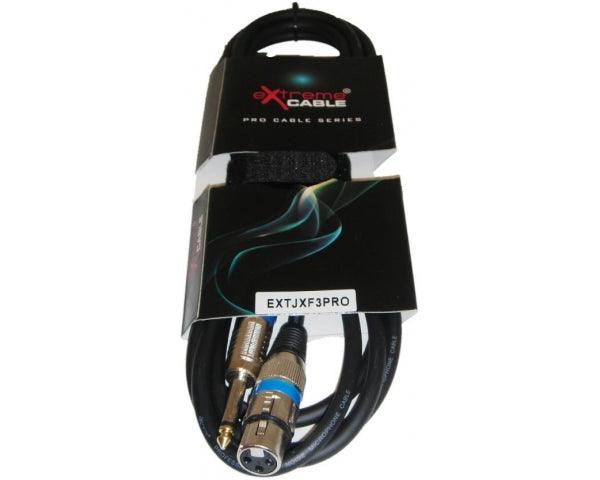 EXTREME CAVO AUDIO 3 METRI 1 CONNETTORE JACK MASCHIO 1 XLR FEMMINA + STRAP + 12 ANELLINI CONNETTORI SMONTABILI METALLO ANTISCIVOLO - TechSoundSystem.com