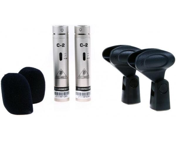 BEHRINGER C2 COPPIA SELEZIONATA MATCHED MICROFONI CONDENSATORE VOCE STRUMENTI + STEREO-BAR CON CLAMPS - TechSoundSystem.com