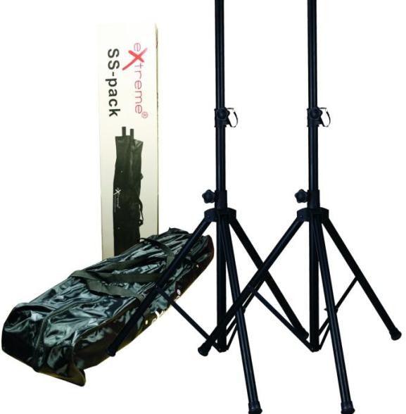 EXTREME SS-PACK SPEAKER STAND KIT SET SUPPORTI CASSE ALLUMINIO! CON BORSA TRASPORTO ALTEZZA REGOLABILE SISTEMA DI SICUREZZA IN ACCIAIO - TechSoundSystem.com