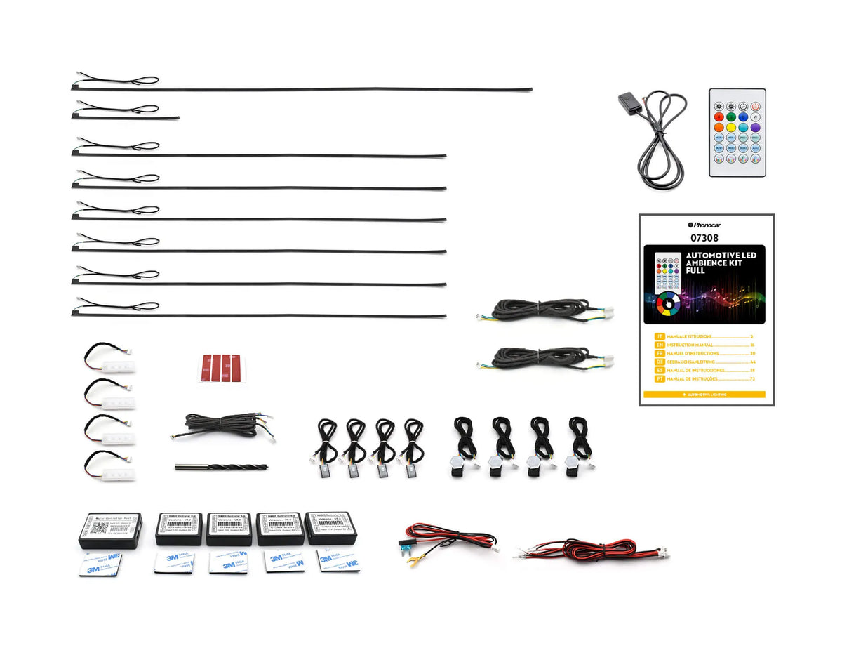 Phonocar 07308 LED AMBIENCE KIT FULL tantissime combinazioni di colore e giochi di luce