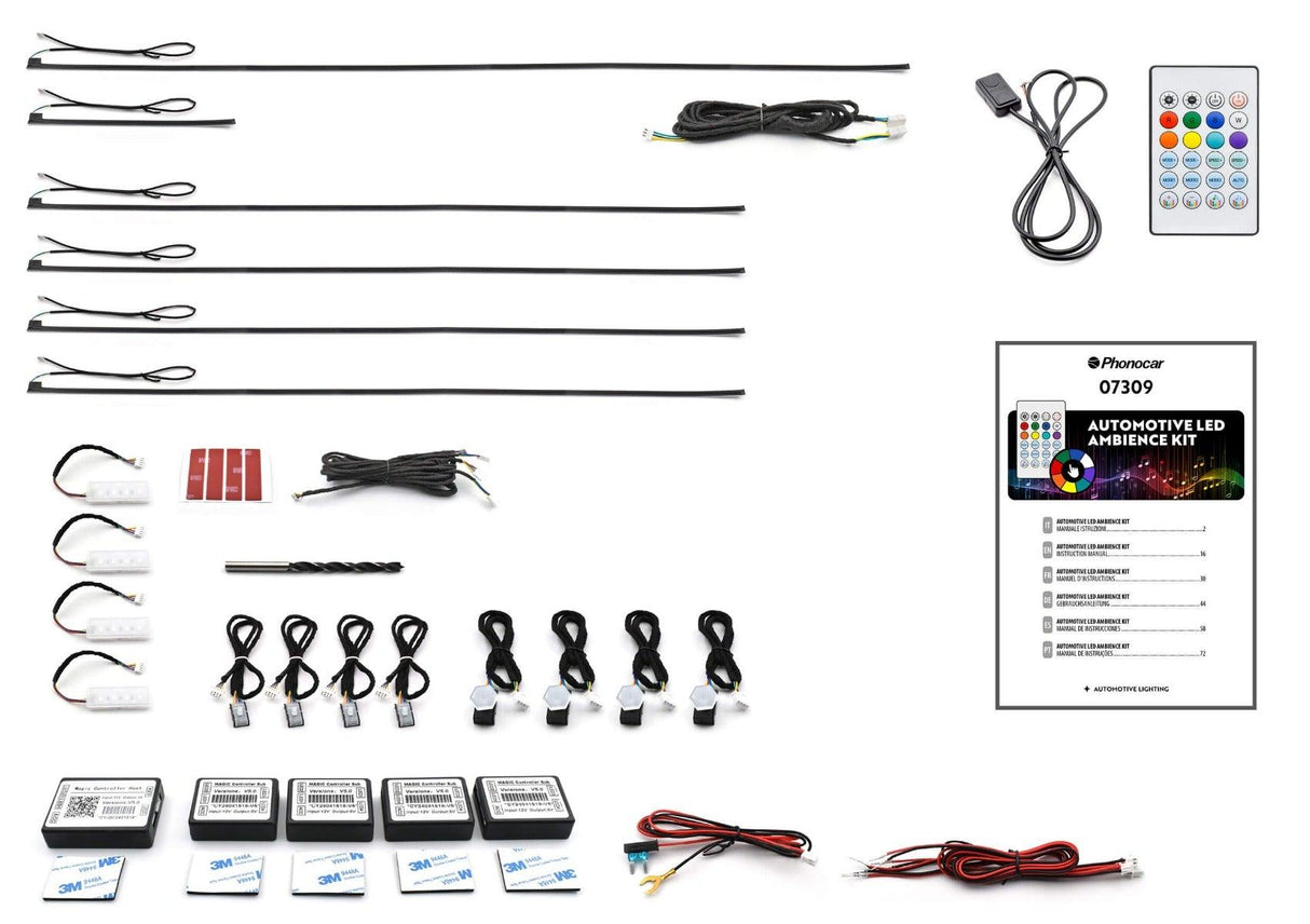 Phonocar 07309 AUTOMOTIVE LED AMBIENCE KIT per la personalizzazione luminosa dell’abitacolo - TechSoundSystem.com